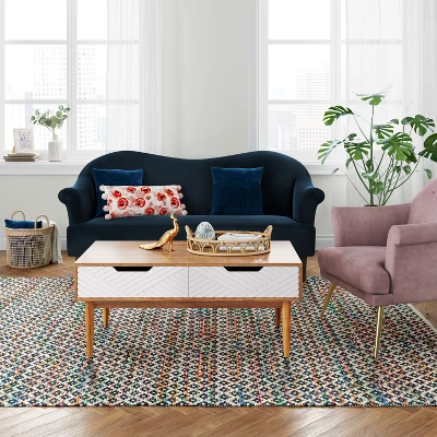 7'x10' Striped Diamond Woven Area Rug Blue - Opalhouse™ - Image 2