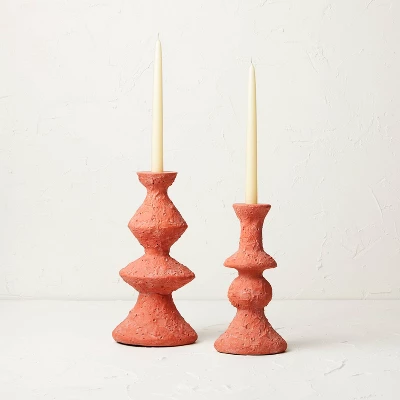 Short Clay Taper Candle Holder Red - Opalhouse™ Designed With Jungalow™ - Image 3