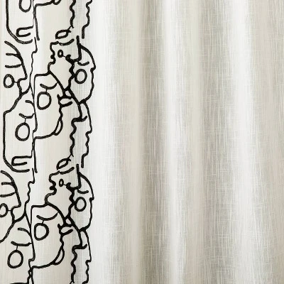 2pk Light Filtering In This Together Embroidered Window Curtain Panels Ivory - Opalhouse™ Designed With Jungalow™ - Image 2