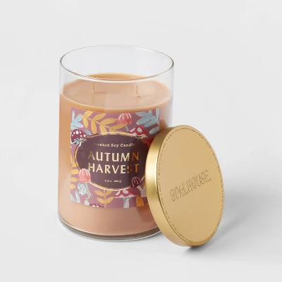 21.5oz Lidded Glass Jar 2-Wick Autumn Harvest Candle - Opalhouse™ - Image 2