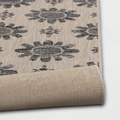 Dark Daisy Outdoor Rug Black - Opalhouse™ - Image 3