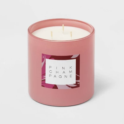 28oz Glass Champagne Candle Light Pink - Opalhouse™ - Image 2