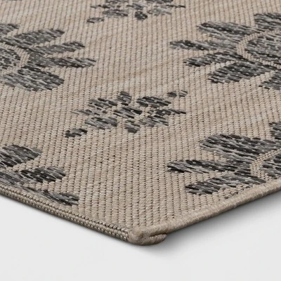 Dark Daisy Outdoor Rug Black - Opalhouse™ - Image 2