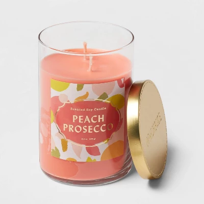 21.5oz Lidded Glass Jar 2-Wick Candle Peach Prosecco - Opalhouse™ - Image 2