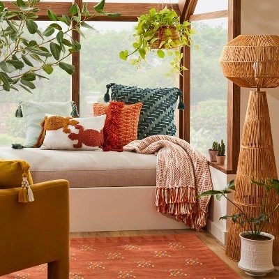 Two Lizard Punch Needle Lumbar Throw Pillow - Opalhouse™ Designed With Jungalow™