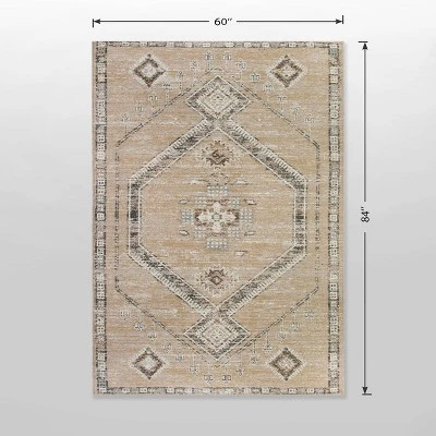 5'x7' Sunset Moroccan Tapestry Rectangular Woven Outdoor Area Rug Light Brown - Opalhouse™ - Image 4