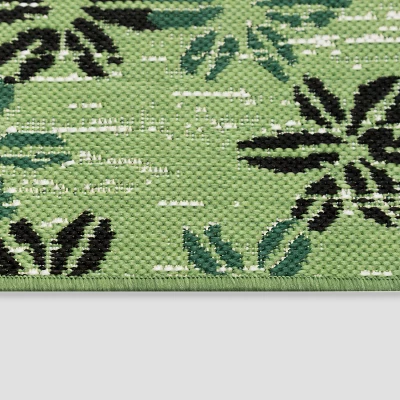 5' X 7' Floral Stamp Outdoor Rug Green - Opalhouse™ - Image 3
