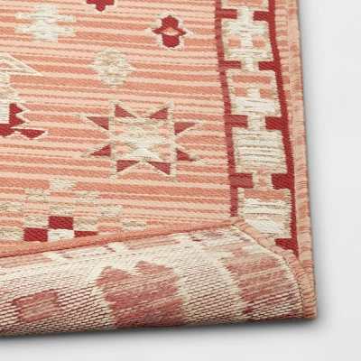 7'x10' Tapestry Rectangular Woven Outdoor Area Rug Red/Pink - Opalhouse™ - Image 3