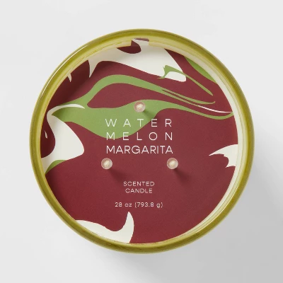 28oz Glass Watermelon Margarita Candle Light Green - Opalhouse™ - Image 3