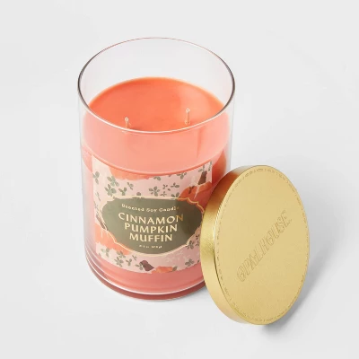 21.5oz Lidded Glass Jar 2-Wick Cinnamon Pumpkin Muffin Candle - Opalhouse™ - Image 2