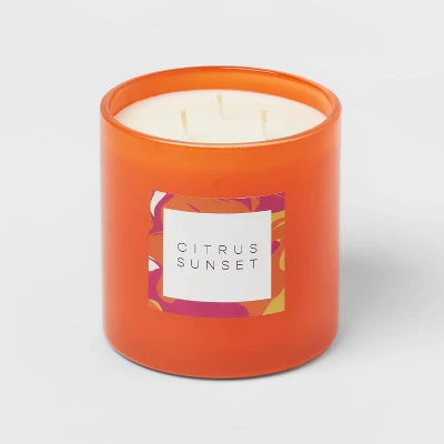 28oz Glass Citrus Sunset Candle Orange - Opalhouse™ - Image 2