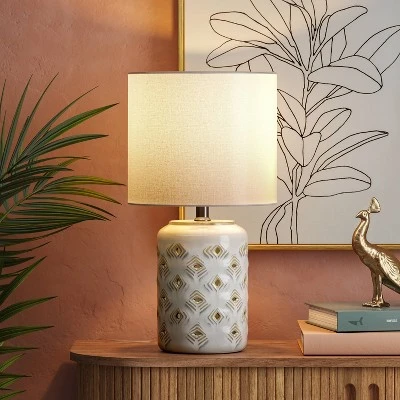 Diamond Cutout Table Lamp With Lit Base - Opalhouse™ - Image 2