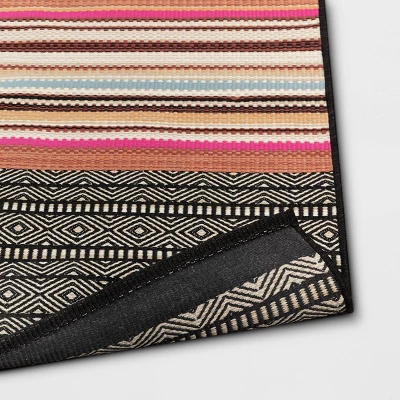 5' X 7' Outdoor Rug Multi Stripe Global Pink - Opalhouse™ - Image 2