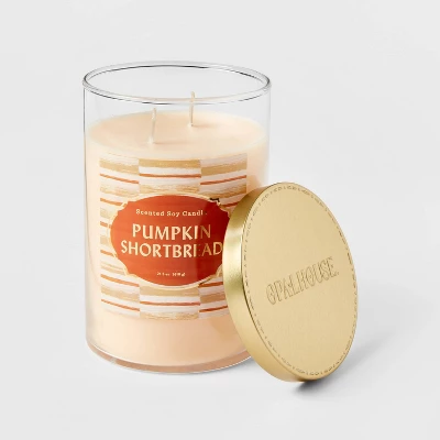 21.5oz 2-Wick Lidded Glass Jar Pumpkin Shortbread Candle Orange - Opalhouse™ - Image 2