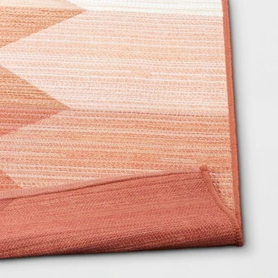 7'x10' Scandi Asymmetrical Rectangular Woven Outdoor Area Rug Bright Peach - Opalhouse™ - Image 3