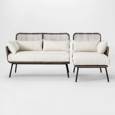 Latigo Patio Sectional Gray/Brown/Linen - Opalhouse™ - Image 5