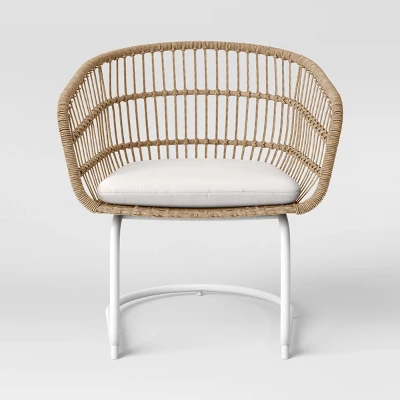 Southport 3pc Motion Patio Chat Set With Metal Legs - Natural/White - Opalhouse™ - Image 3