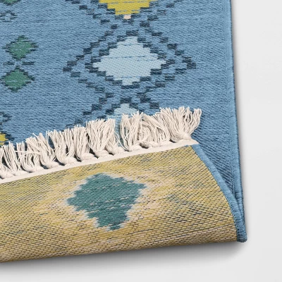 7'x10' Bright Moroccan Rectangular Woven Outdoor Area Rug Indigo - Opalhouse™ - Image 3