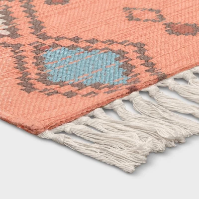 5' X 7' Bright Moroccan Woven Tapestry Outdoor Rug Coral - Opalhouse™ - Image 2