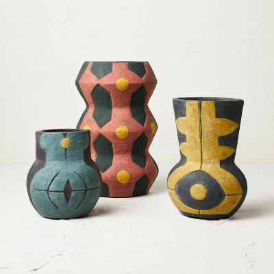 Small Geo Pattern Vase Yellow - Opalhouse™ Designed With Jungalow™ - Image 3